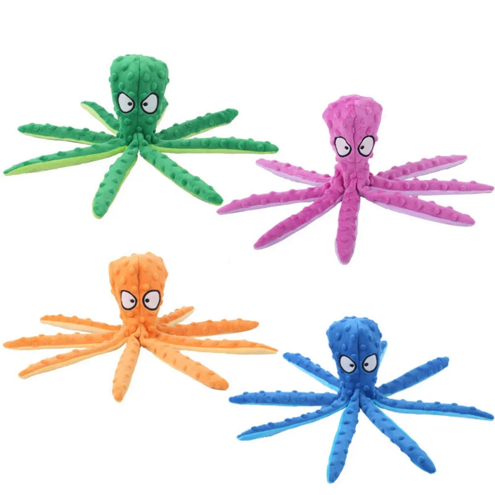 Engaging Plush Octopus Dog Toy - Interactive Squeak and Chew Puzzle for Healthy Teeth and Endless Fun!