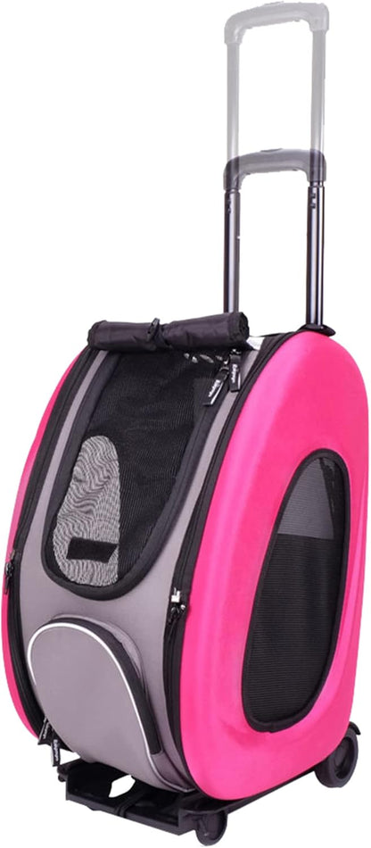 Ibiyaya - The Swiss Army Knife of Pet Travel: Stroller, Carrier, and a Cozy Bed for Furry Divas Up to 16 Pounds - Now in Pink for Extra Style Points!