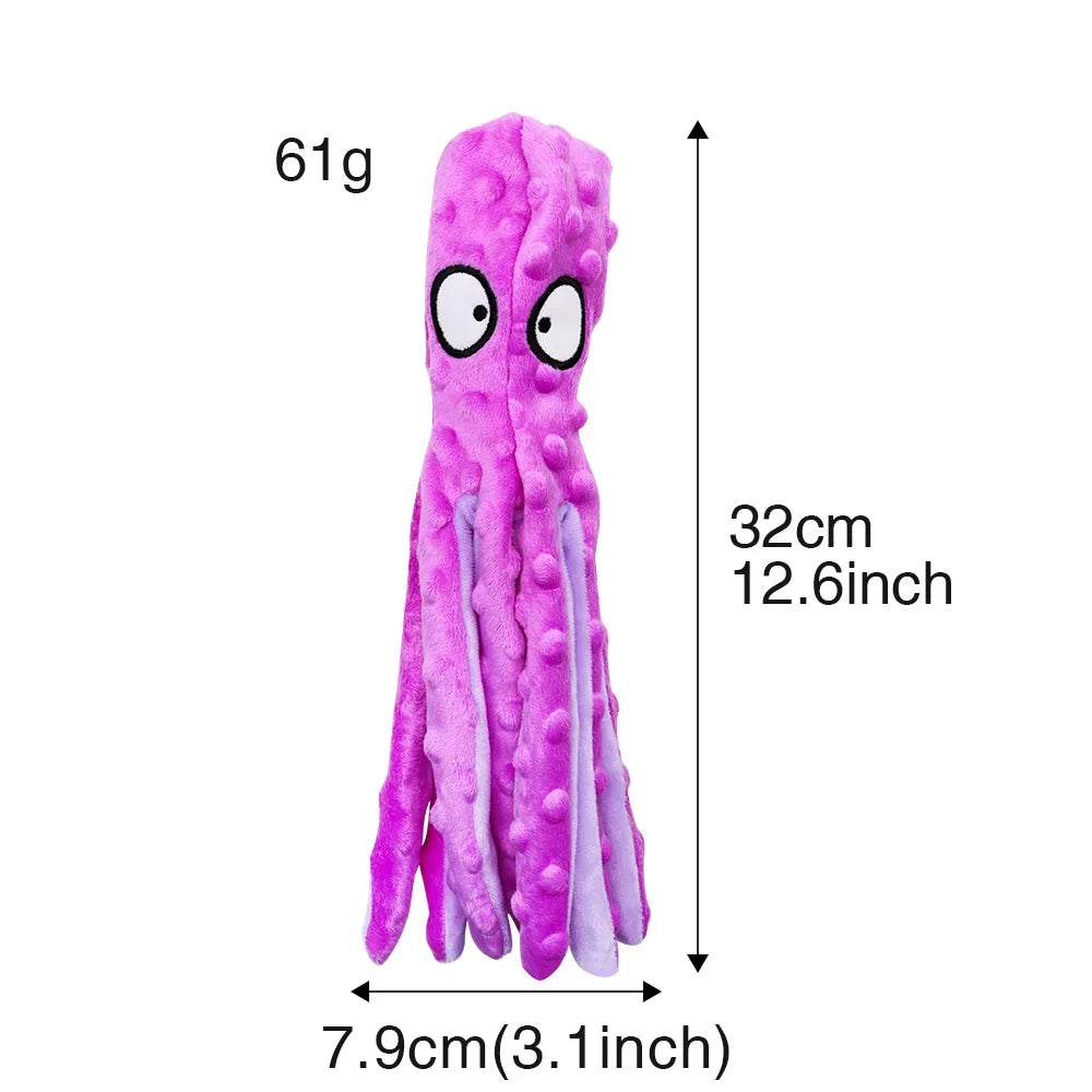 Engaging Plush Octopus Dog Toy - Interactive Squeak and Chew Puzzle for Healthy Teeth and Endless Fun!