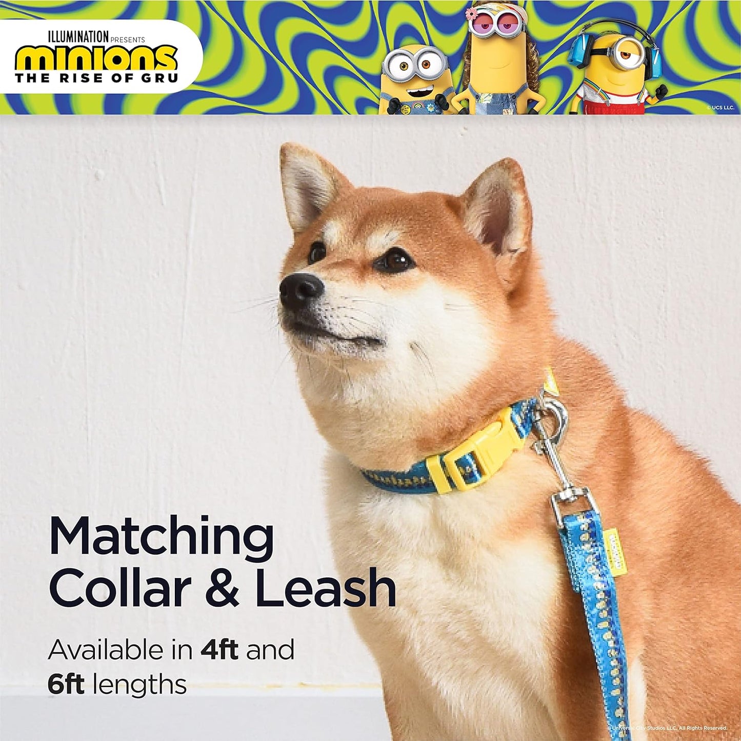 Adorable Minions 4-Foot Dog Leash in Blue and Yellow – Perfect for Stylish Walks with Your Furry Friend!