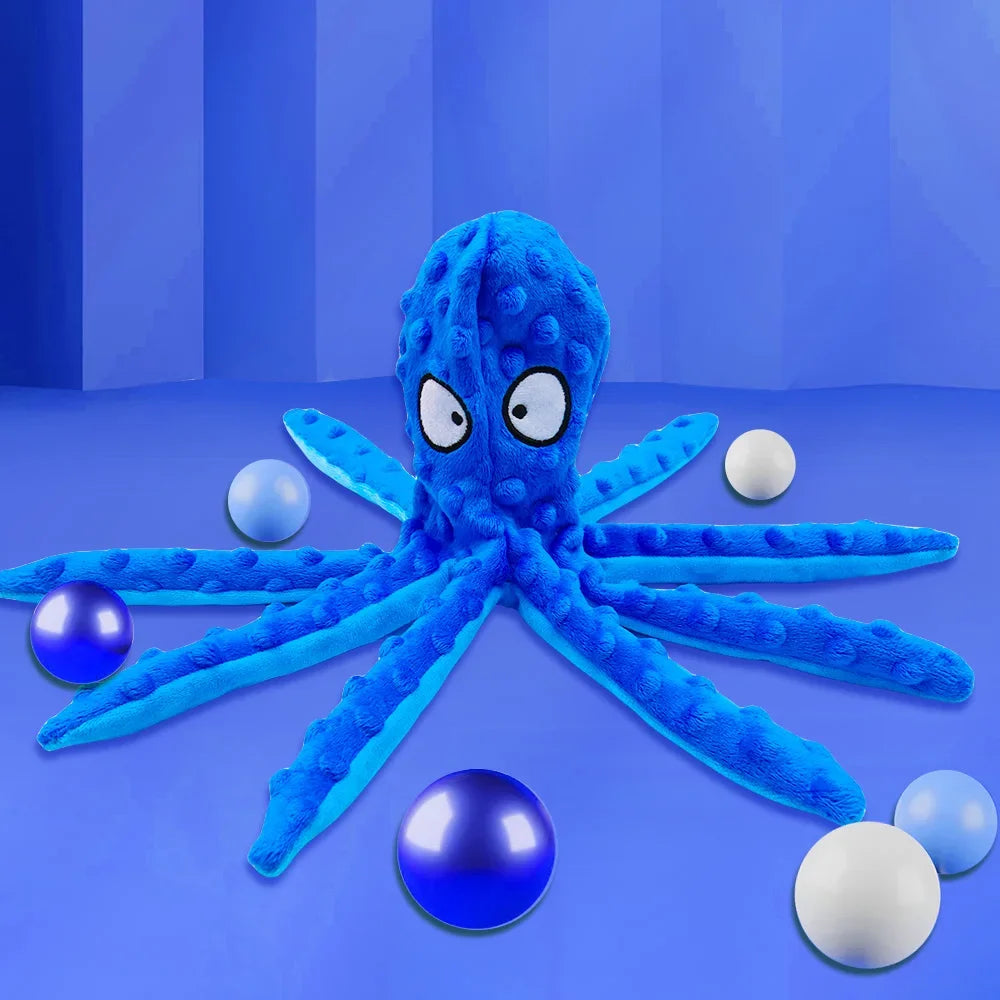 Engaging Plush Octopus Dog Toy - Interactive Squeak and Chew Puzzle for Healthy Teeth and Endless Fun!