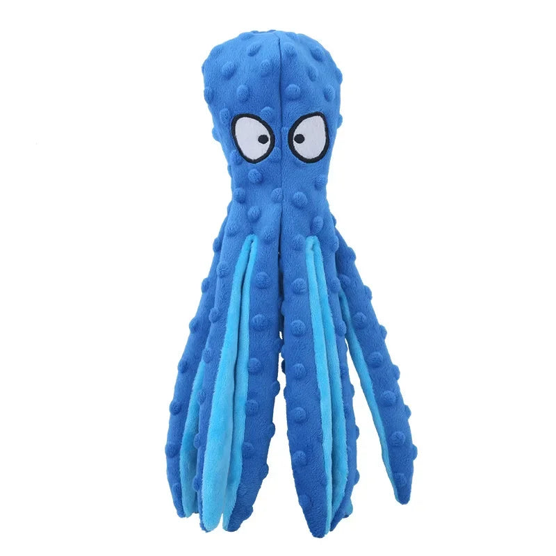 Engaging Plush Octopus Dog Toy - Interactive Squeak and Chew Puzzle for Healthy Teeth and Endless Fun!