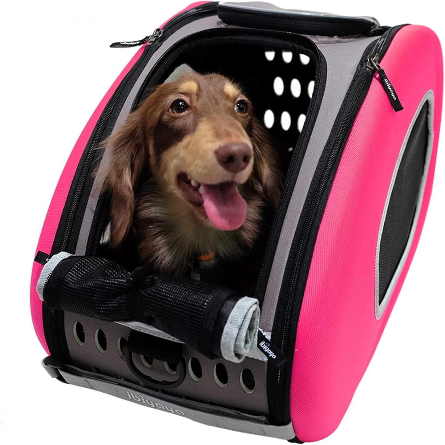 Ibiyaya - The Swiss Army Knife of Pet Travel: Stroller, Carrier, and a Cozy Bed for Furry Divas Up to 16 Pounds - Now in Pink for Extra Style Points!