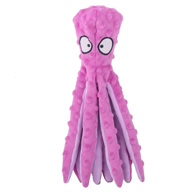 Engaging Plush Octopus Dog Toy - Interactive Squeak and Chew Puzzle for Healthy Teeth and Endless Fun!